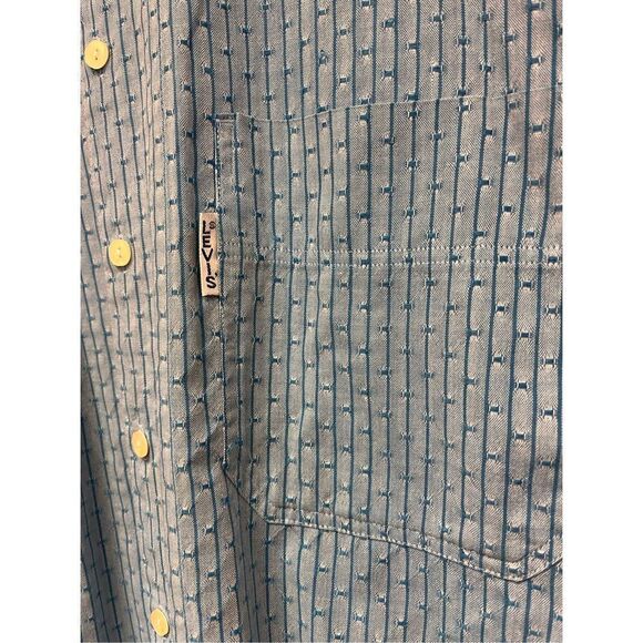 Levi’s Silver Label Blue Textured Button Down Shirt sz L - Picture 2 of 7